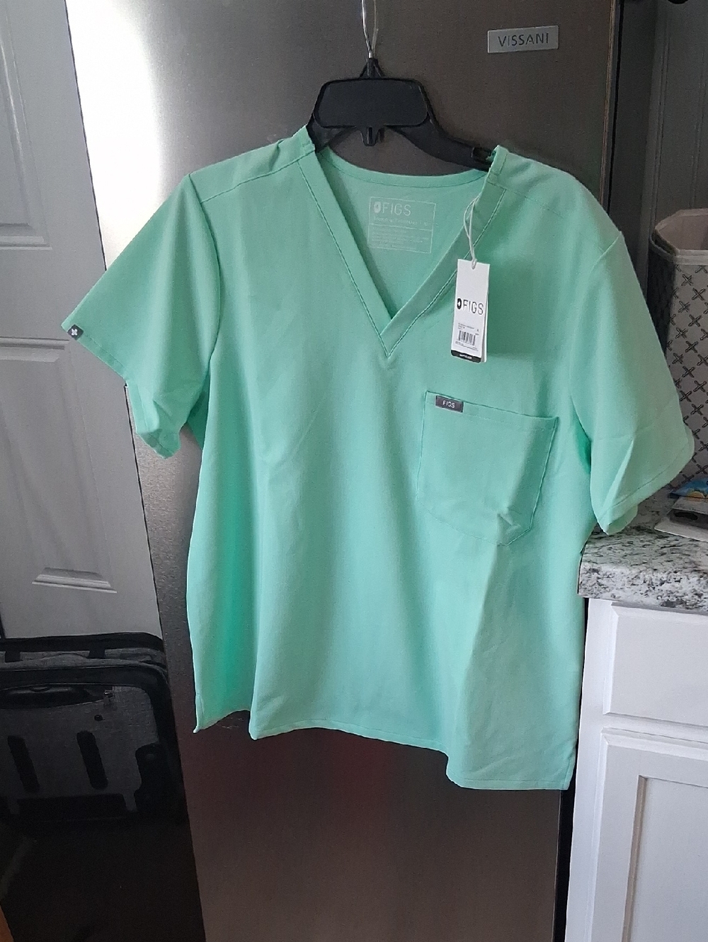 Figs Mint Green V-Neck Medical Scrub Top